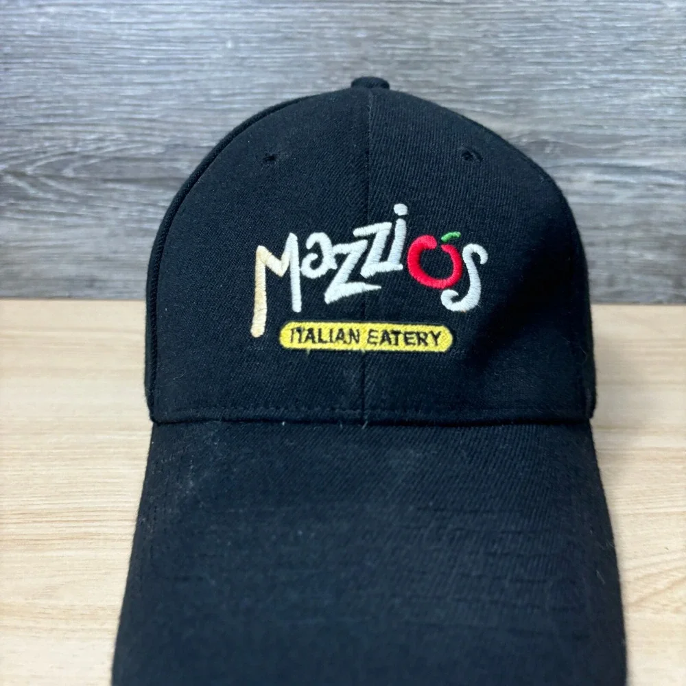 Mazzios Italian Eatery Hat Cap‎ Fitted L-XL Black Flexfit Baseball Cap